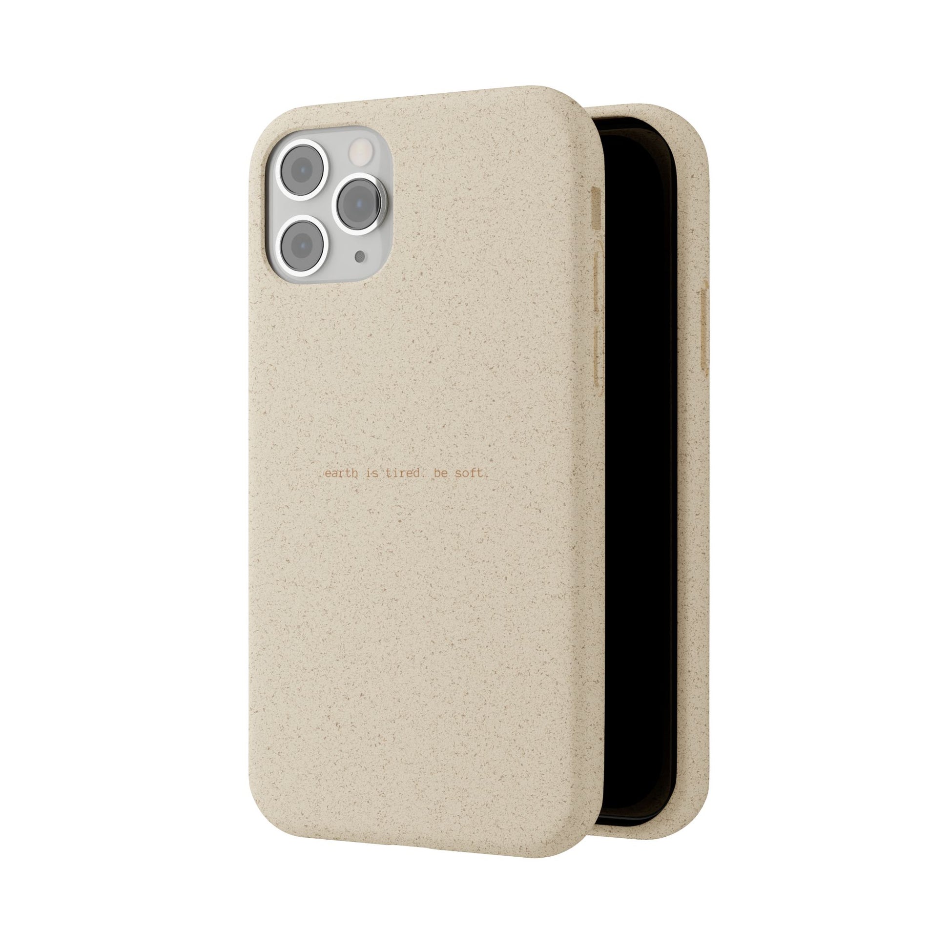 Biodegradable Phone Case – "Earth Is Tired. Be Soft." Eco-Friendly, Minimalist Case The Kindred Bone