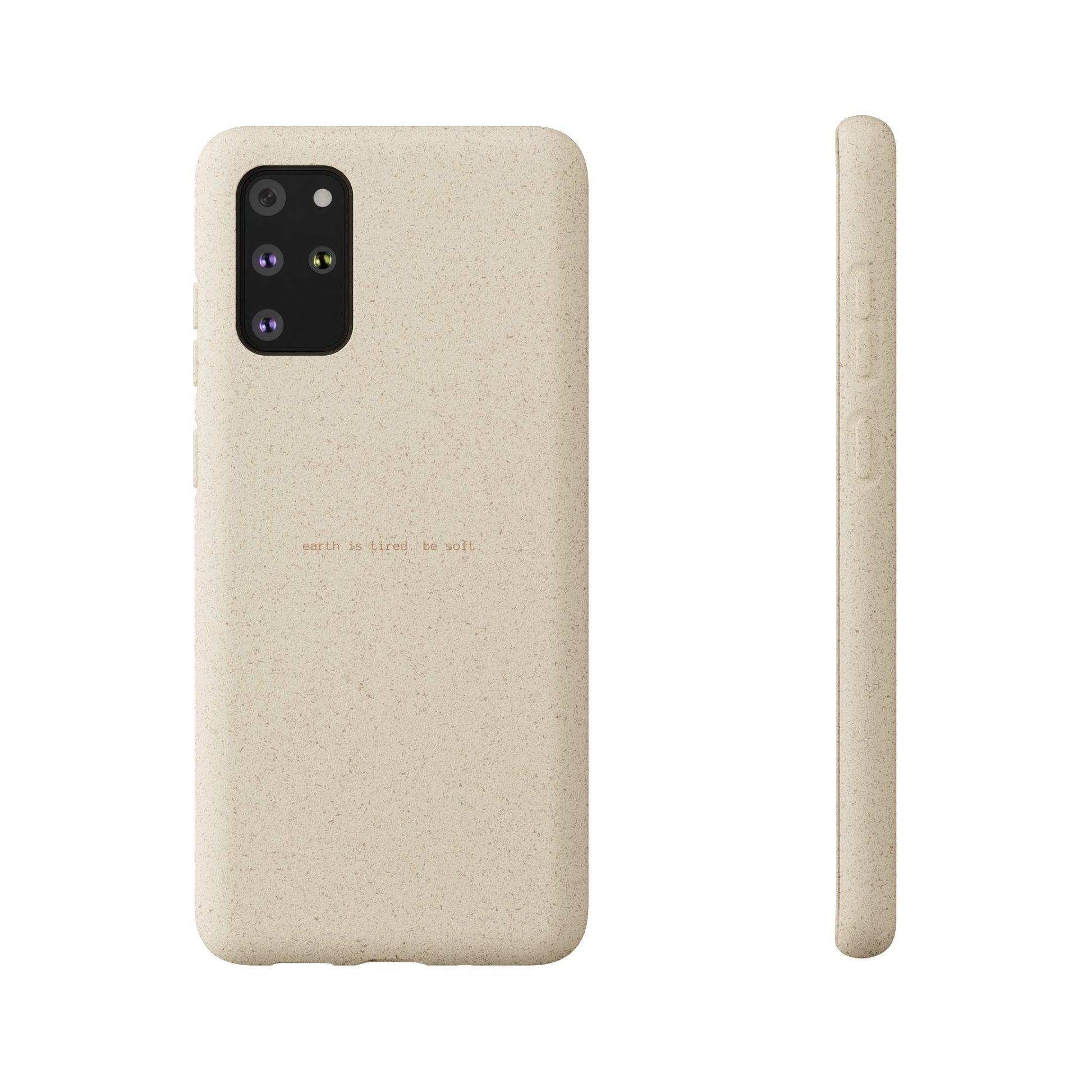 Biodegradable Phone Case – "Earth Is Tired. Be Soft." Eco-Friendly, Minimalist Case The Kindred Bone