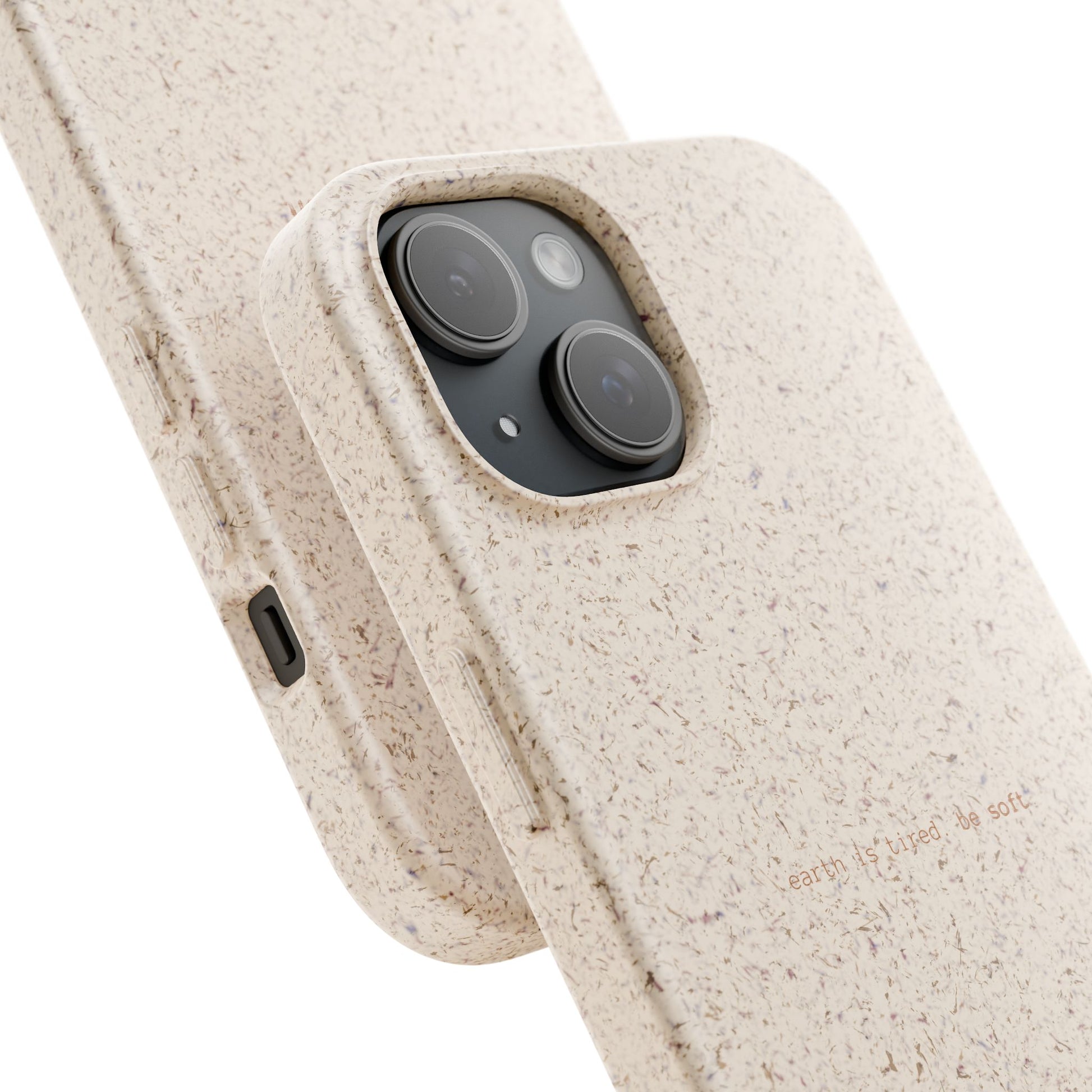 Biodegradable Phone Case – "Earth Is Tired. Be Soft." Eco-Friendly, Minimalist Case The Kindred Bone