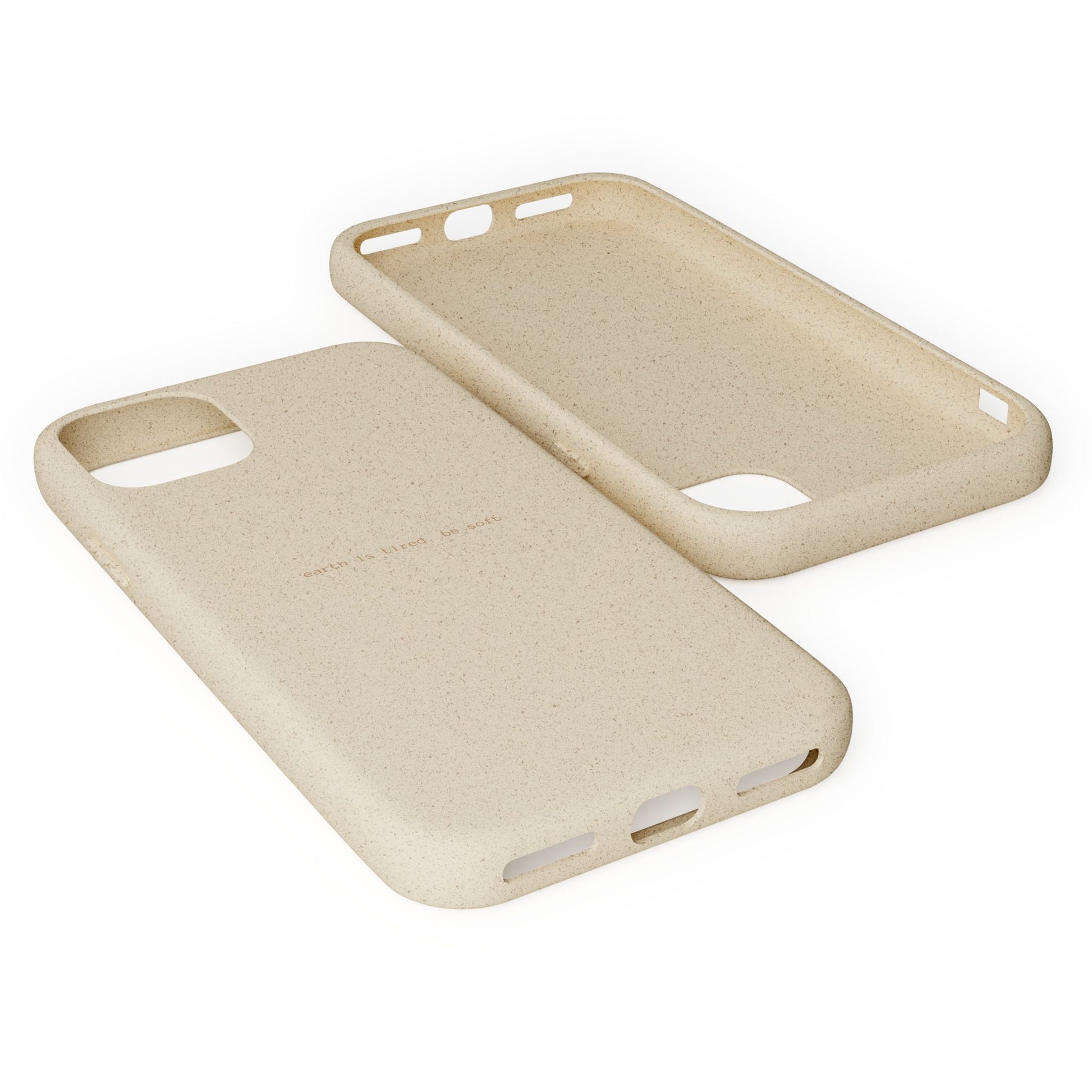 Biodegradable Phone Case – "Earth Is Tired. Be Soft." Eco-Friendly, Minimalist Case The Kindred Bone