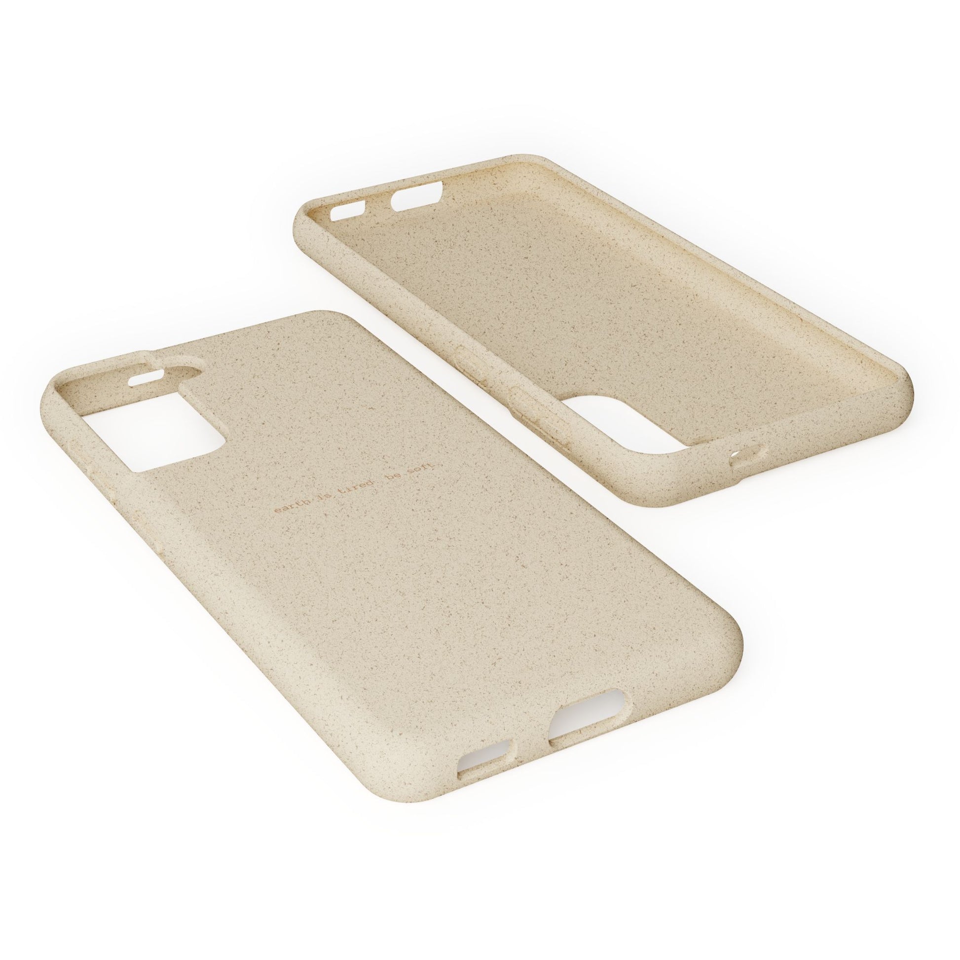 Biodegradable Phone Case – "Earth Is Tired. Be Soft." Eco-Friendly, Minimalist Case The Kindred Bone