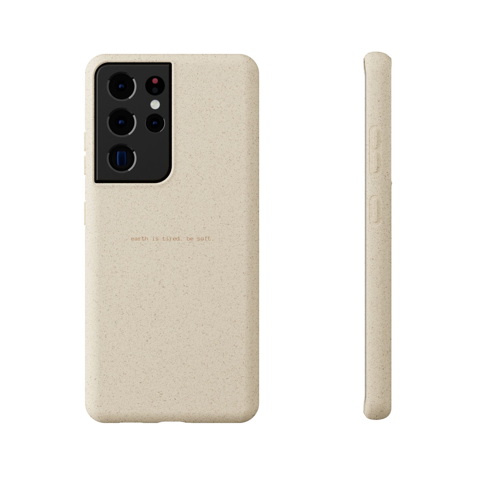 Biodegradable Phone Case – "Earth Is Tired. Be Soft." Eco-Friendly, Minimalist Case The Kindred Bone