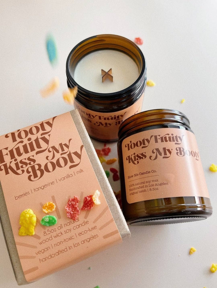 TOOTY FRUITY KISS MY BOOTY | BLOW ME CANDLE CO. The Kindred Bone